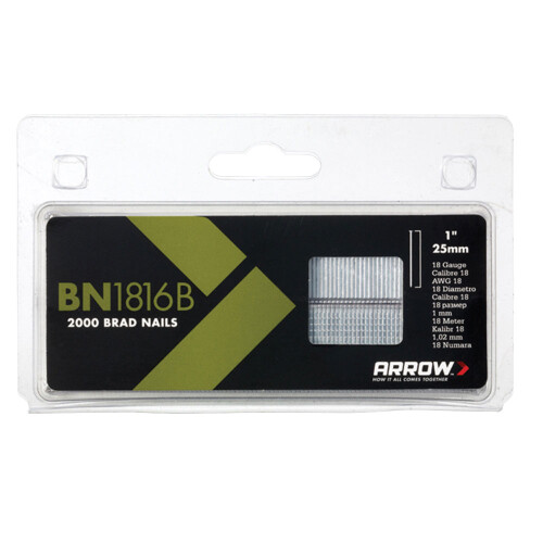 Arrow Arrow BN1816B Brad Nails 25mm Brown Head Pack 2000 ARRBN1816B