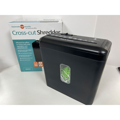Cross cut shredder 5 sheets 10 litre capacity mesh bin