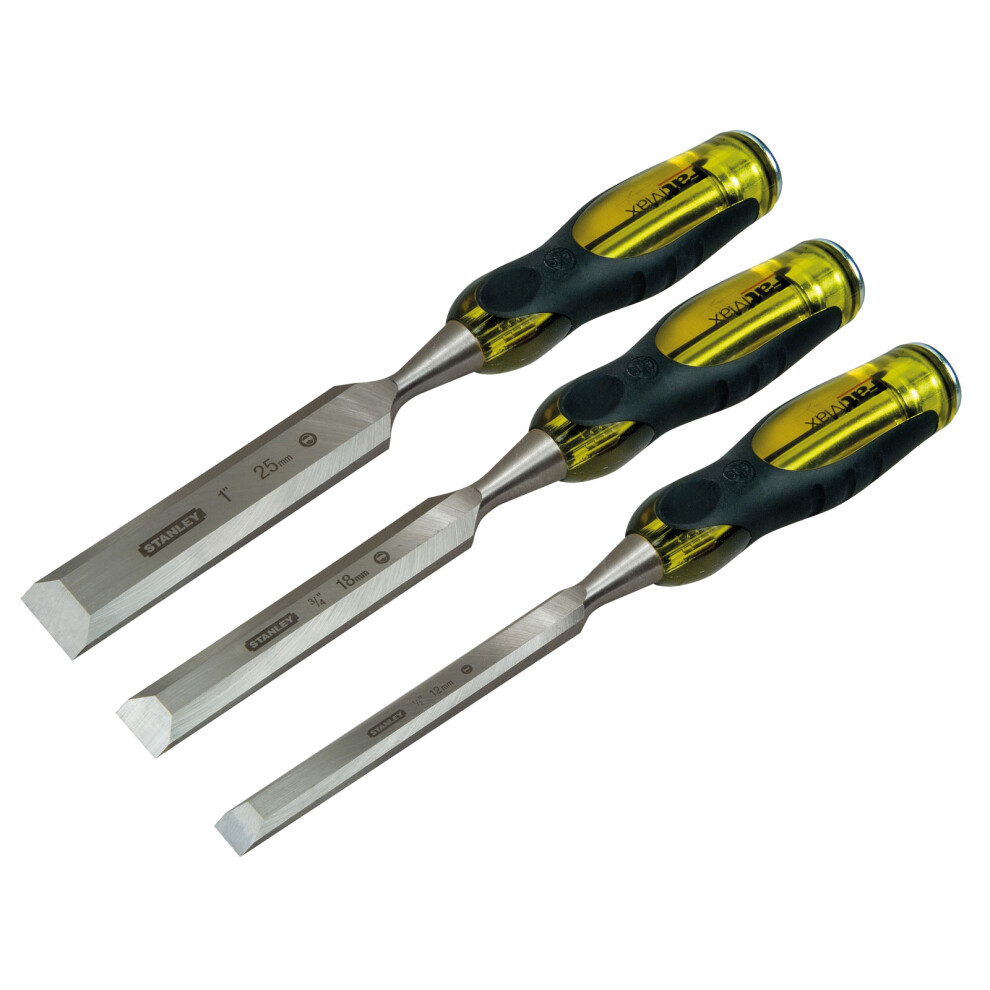 Stanley Fatmax 2-16-268 Wood Chisel Set of 3 Through Tang Strike Cap