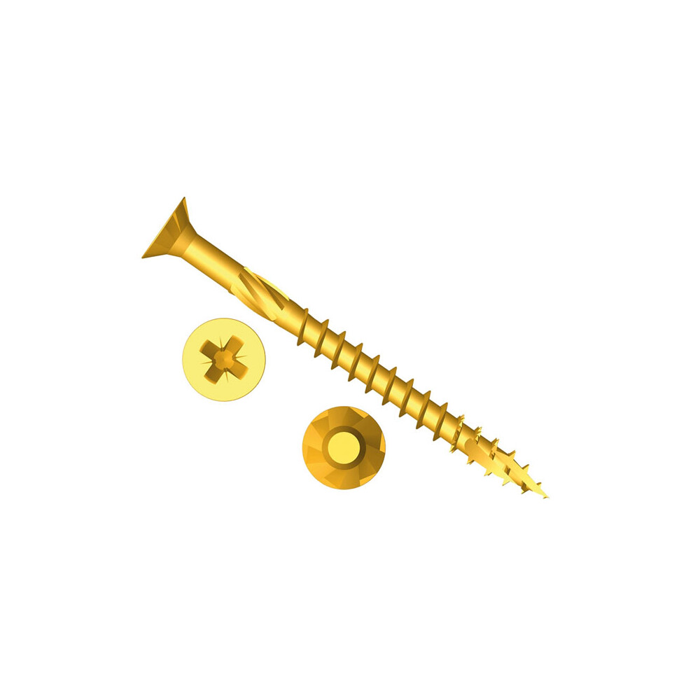 Forge FFP5120Y ForgeFast Pozi Compatible Elite Performance Wood Screw ZY 5.0 x 120mm Box of 100