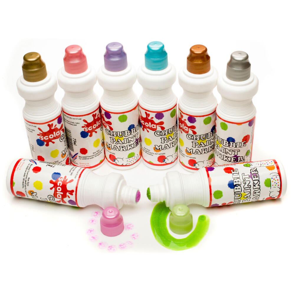Scola Cm75/8/Ap Chubbie Markers - Pearlescent Pack Of 8