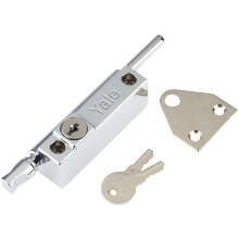 Yale Locks 720124005162 P124 Door Push Bolt Polished Chrome Finish Visi