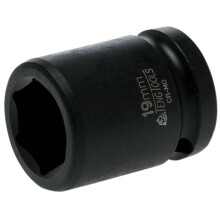 Teng Impact Socket Hexagon 6 Point 1/2in Drive 19mm