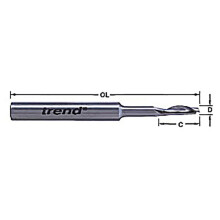 Trend 50/19X8MMHSSE 50/19 x 8mm HSSE Steel Helical Plunge Bit 5mm
