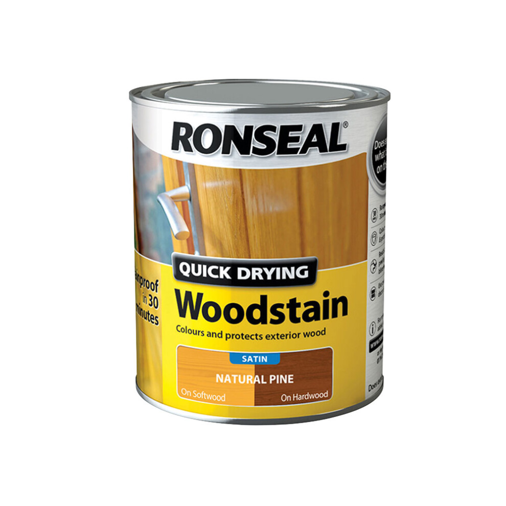 Ronseal 34572 Woodstain Quick Dry Satin Natural Pine 750ml