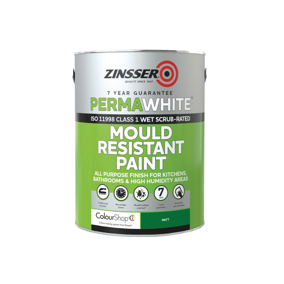 Zinsser ZN7070001C1 Perma-White Interior Paint Matt 2.5 Litre