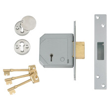 UNION V-3G114E-SC-67 5 Lever Mortice Deadlock C-Series 67mm 2.5in Satin Chrome