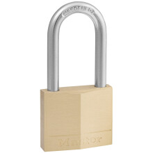 140EURDLF Key Padlock with Brass Body and Medium Shackle, Gold, 7,6 x 4 x 1,3 cm