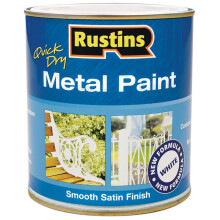 Rustins MPWH250 Metal Paint Smooth Satin White 250ml