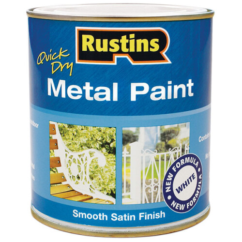 Rustins Rustins MPWH250 Metal Paint Smooth Satin White 250ml