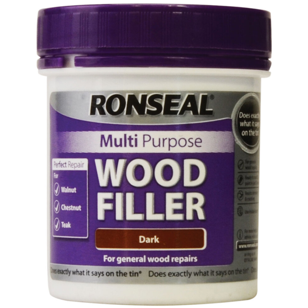 Ronseal 34738 Multi Purpose Wood Filler Tub Dark 250g