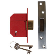 UNION Y2100S-SC-2.5 StrongBOLT BS 5 Lever Mortice Deadlock 68mm 2.5in Satin Chrome Visi