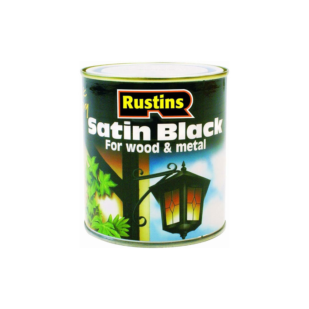 Rustins SATB2500 Satin Black Paint Quick Drying 2.5 Litre