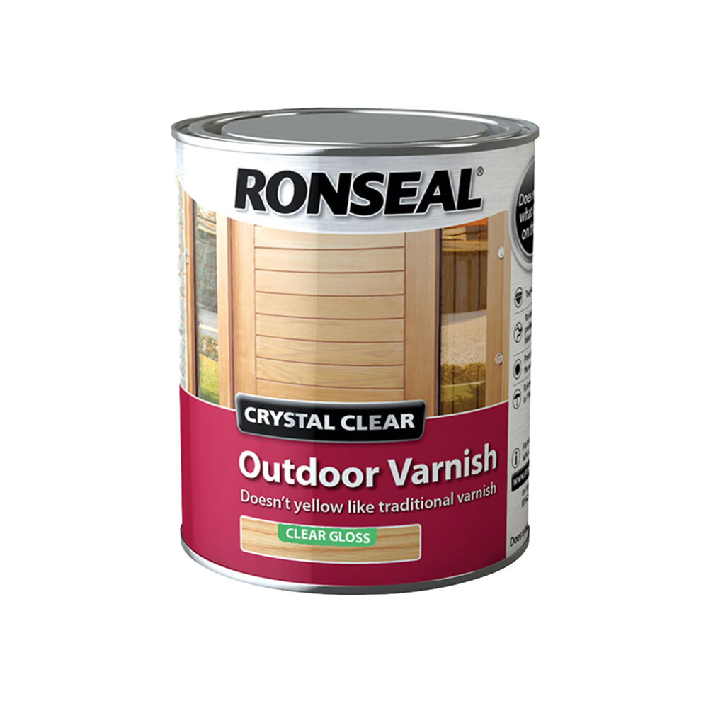 Ronseal CCODVM25L 2.5 Litre Crystal Outdoor Matt Finish Varnish - clear