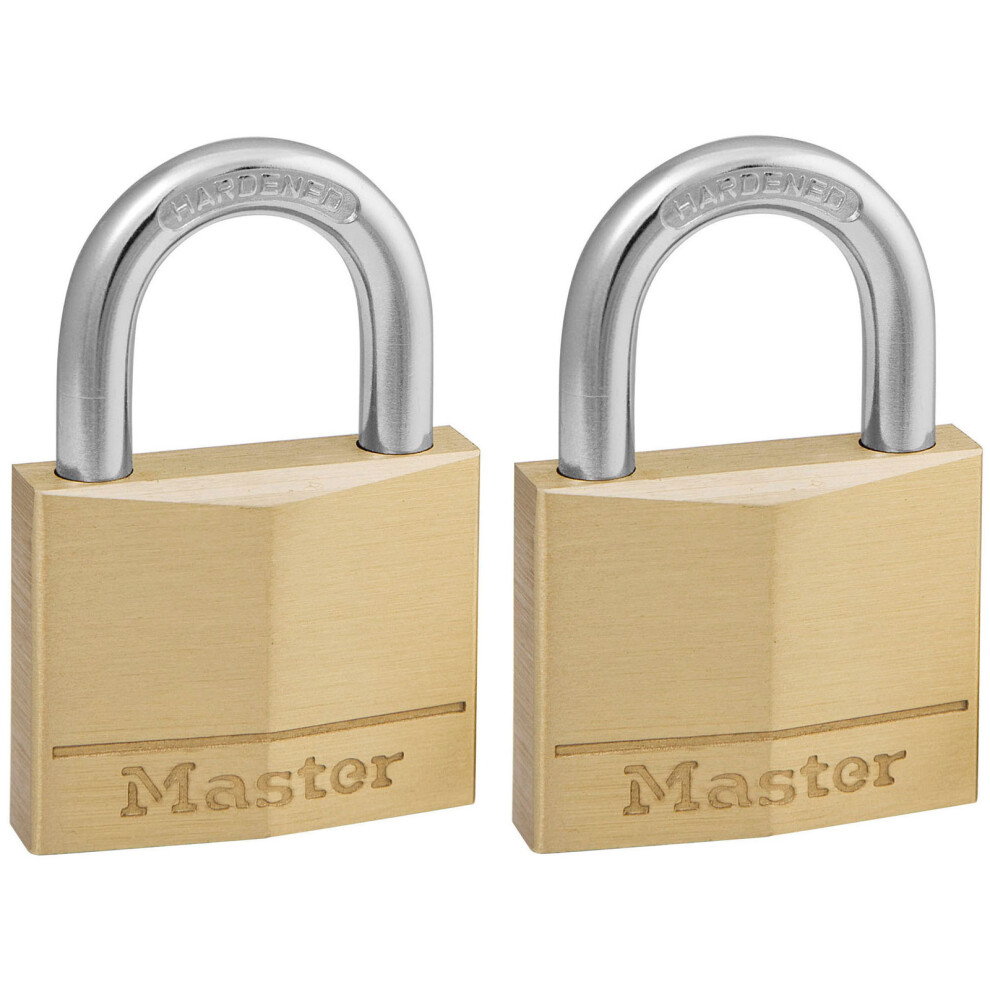 140Eurt Pack Of 2 Key Padlocks With Brass Body, Gold, 6 X 4 X 1,3 Cm 3520190093004