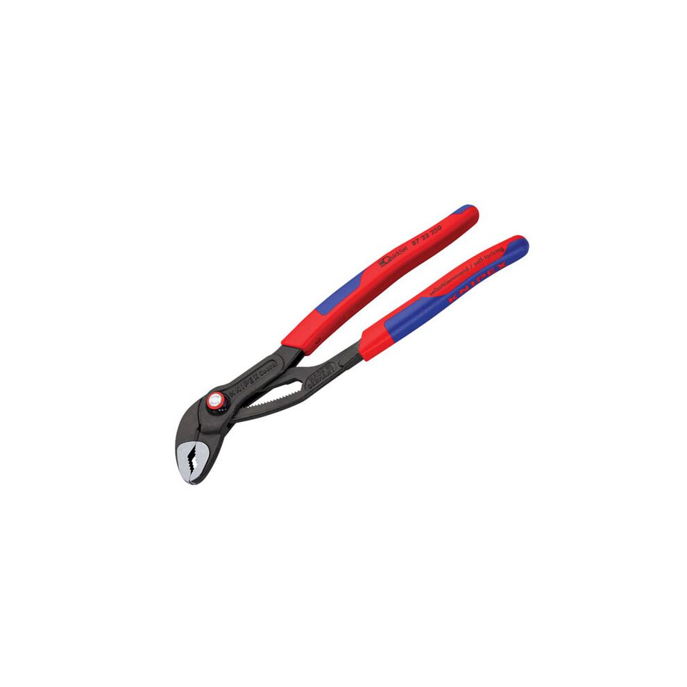 Knipex 87 22 250 SB Cobra Quickset Waterpump Pliers Multi-Component 250mm - 50mm Capacity