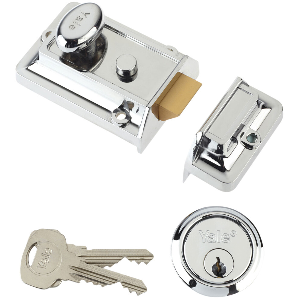 Yale Locks 630077105162 P77 Traditional Nightlatch 60Mm Backset Chrome Finish Visi 5010608992367