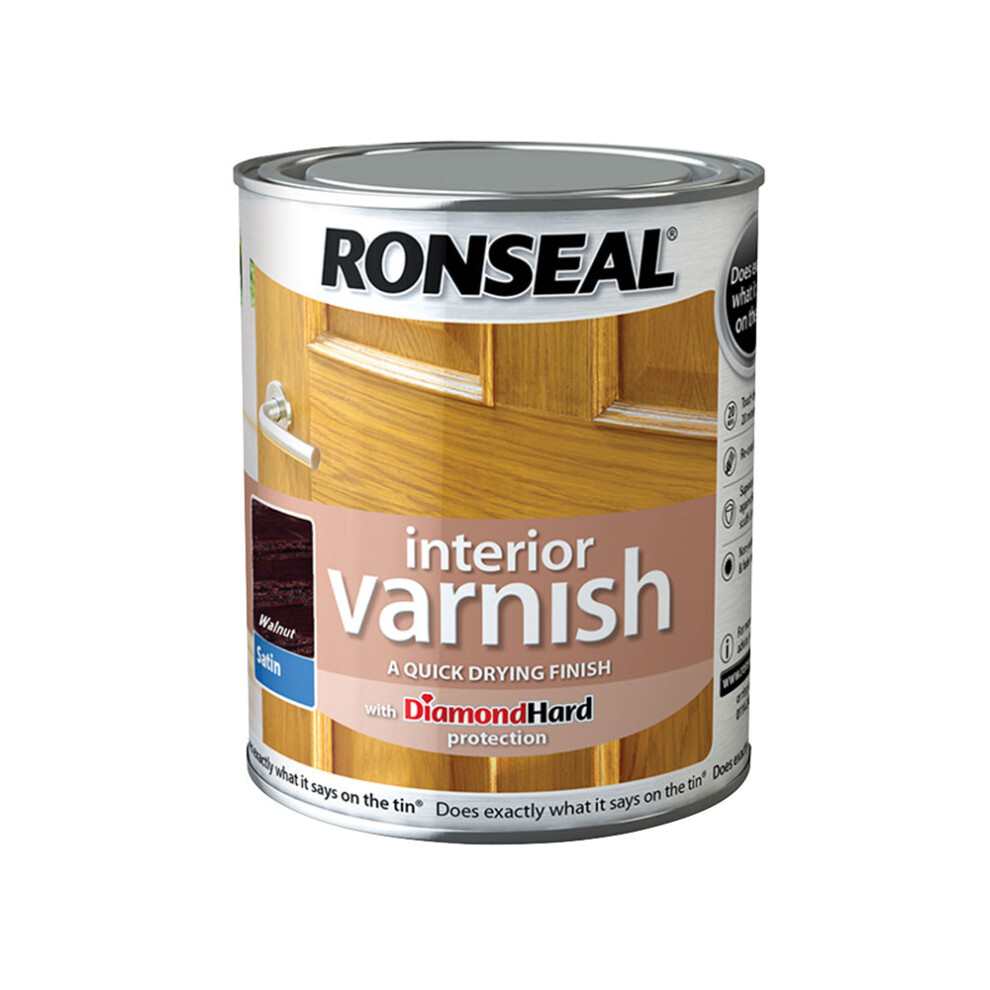 Ronseal 36829 Interior Varnish Quick Dry Satin Walnut 250ml
