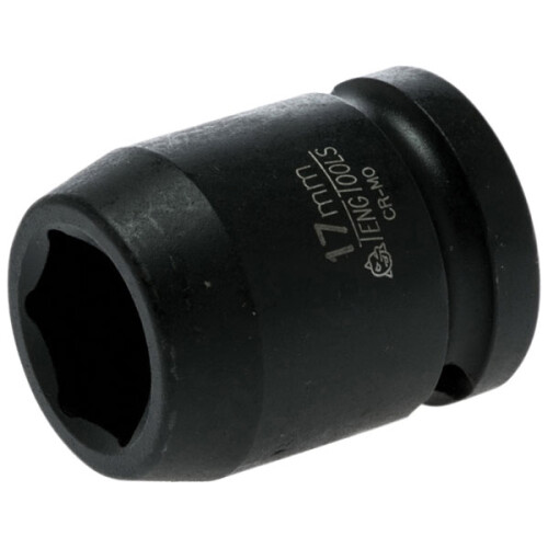 Teng Impact Socket Hexagon 6 Point 1/2in Drive 17mm