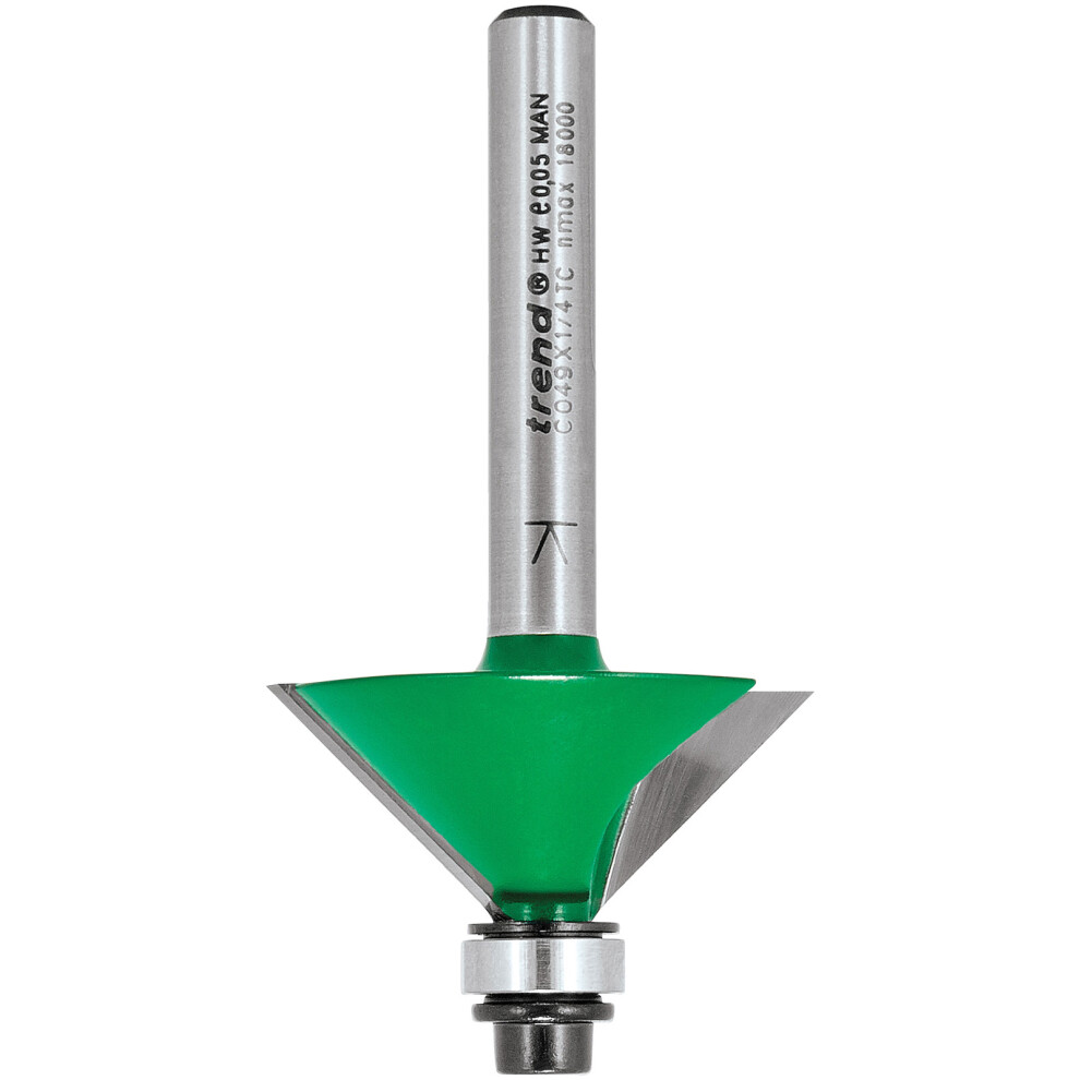 Trend C049X1/4TC C049 x 1/4 TCT Bearing Guided Chamfer 45° 12.7 x 32mm