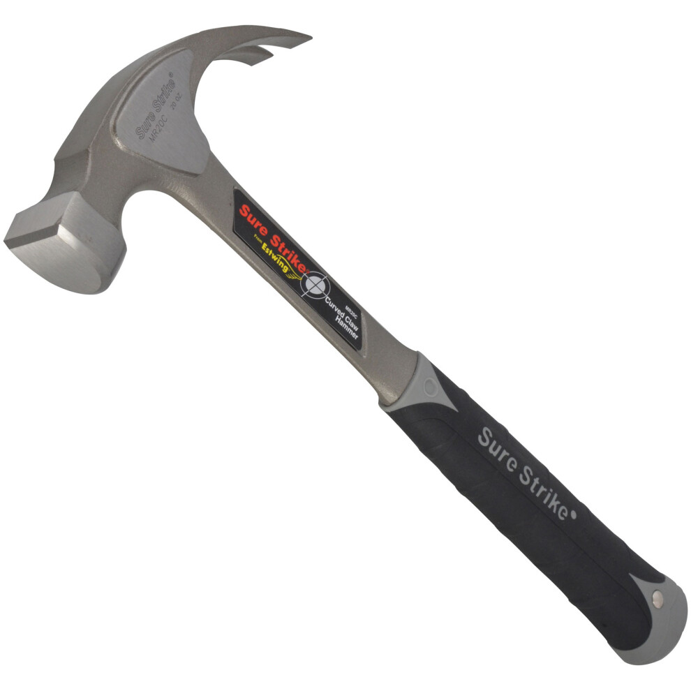Estwing EMR20C 20oz Sure Strike Curved Claw Hammer Steel Shaft Cushion Grip Length 340mm