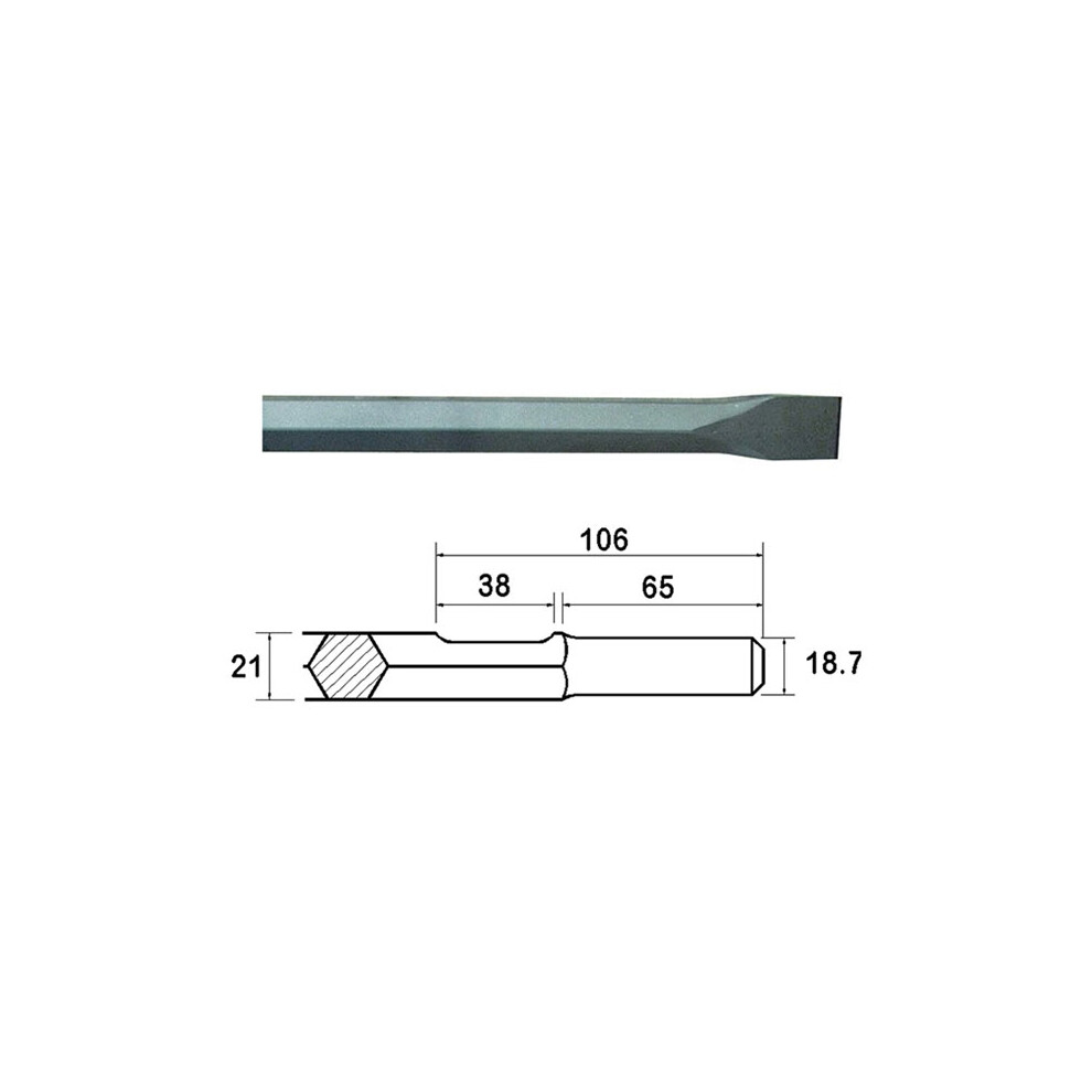 Faithfull Faikagc450 Chisel 450Mm Kango Shank (914119)
