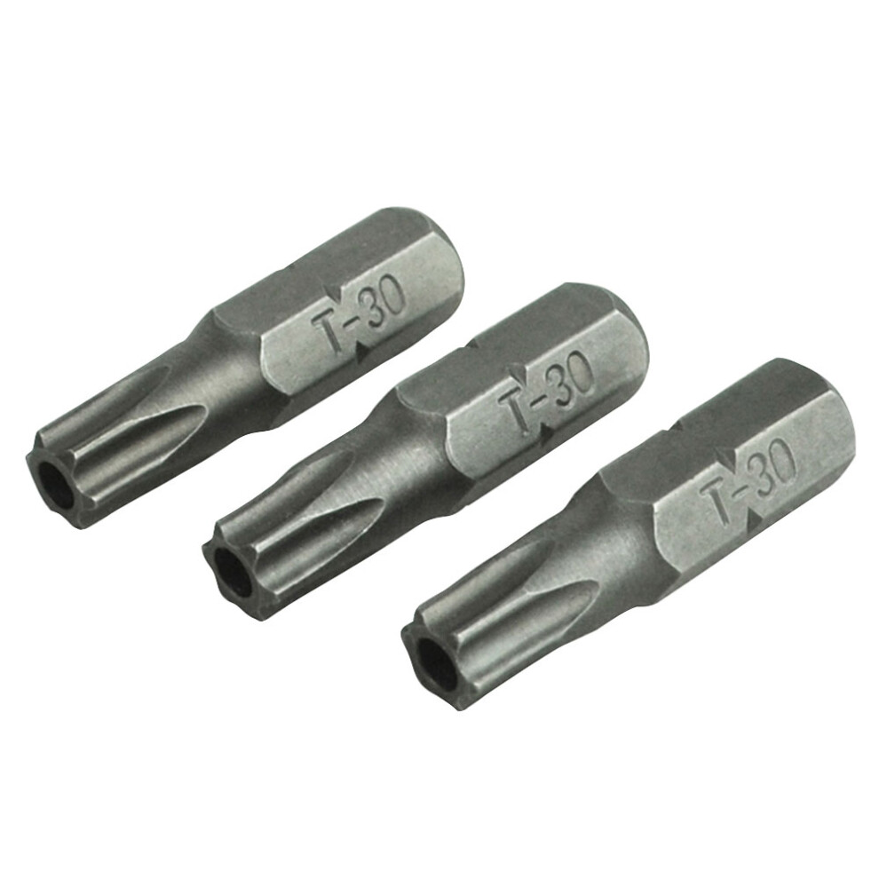 Faithfull Faisbt3025s Security S2 Grade Steel Screwdriver Bitsâ T30sâ Xâ 25Mm (Pack 3)