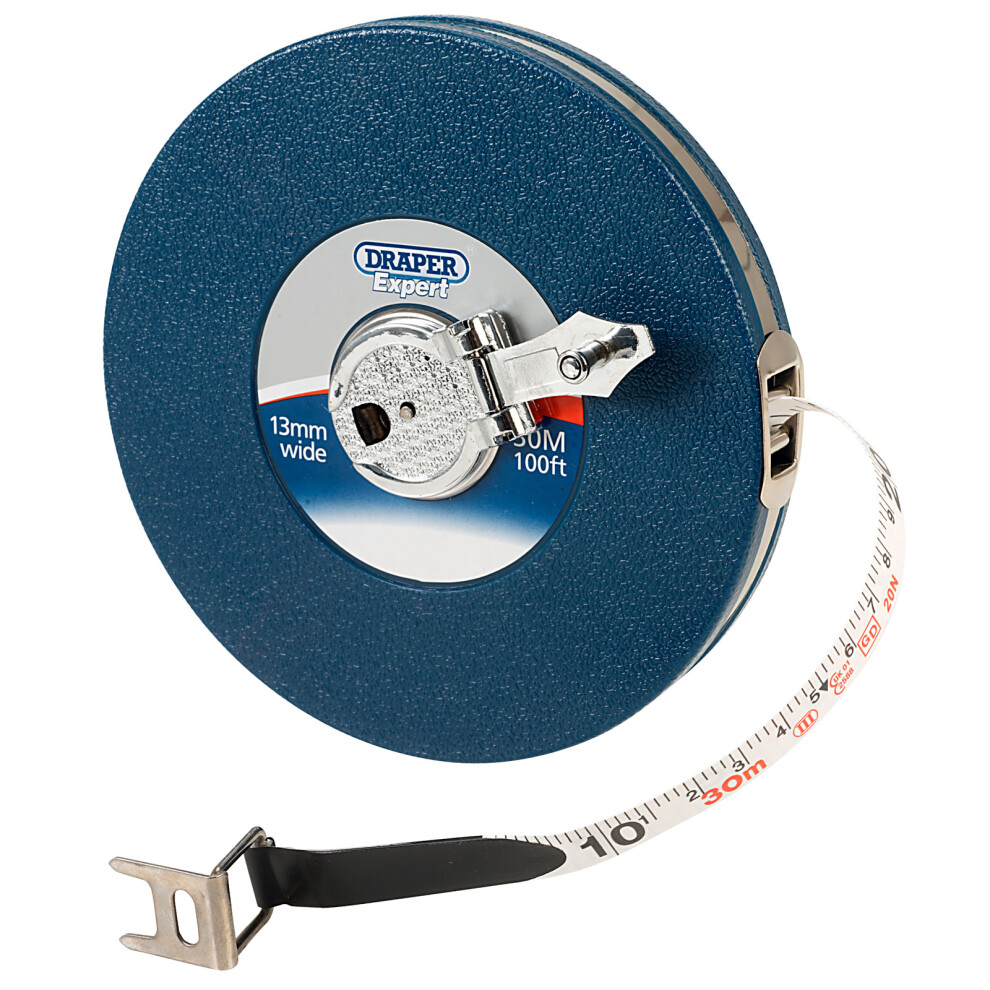 Fibreglass Measuring Tape, Class III, 30m/100ft x 13mm
