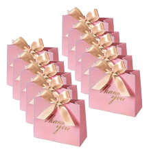 Boîte-cadeau personnalisable en feuille-Rose avec ceinture dorée