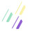 3Pcs Cake Arc Guide Tool Curved Ruler For-Purple yellow green 1