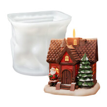 Festival Silicone Christmas House Mold Safe Candle Making For-B