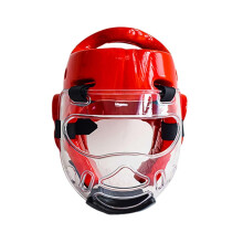 Boxing Helmet with Professional Sanda Guard NBR Rebound, Soft and Comfortable, Training Special L0i0 for Boxing red XL