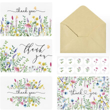 Thank You Cards Wedding 36Card Pack With Envelopes And Stickers Watercolor Floral Cards For Teacher Bridesmaid Funeral