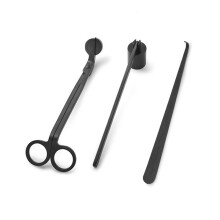 Complete kaarsenonderhoudsset, roestvrijstalen lontknipper, lange schaar voor optimale verbranding, roestvrije set voor een nog betere