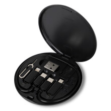 Travel-Sized Storage Case, Portable Data Transfer Kit With Multi-Function USB Adapter For Safe And Efficient On-The-Go Charging, Aluminum Alloy Durabi