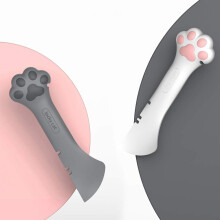 Tapas reutilizables para latas y rendimiento hermético, combo de cuchara y abridor para mascotas de 2 piezas en blanco, rosa o gris, negro, ideal