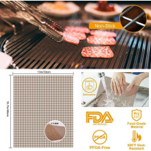 Tapis de cuisson antiadhésif en maille PTFE résistant à la chaleur jusqu'à 260 C (500 F), idéal pour la viande, les légumes et le poisson,