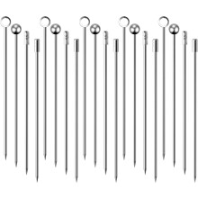 Professionele barbenodigdheden, roestvrijstalen cocktailprikkers, 10 cm herbruikbare prikkers voor cocktails en hapjes