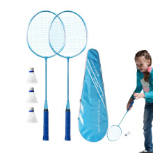 Badminton racket, shockabsorbing,  elastic grip for kids, adults. Blue  bag  3 balls.