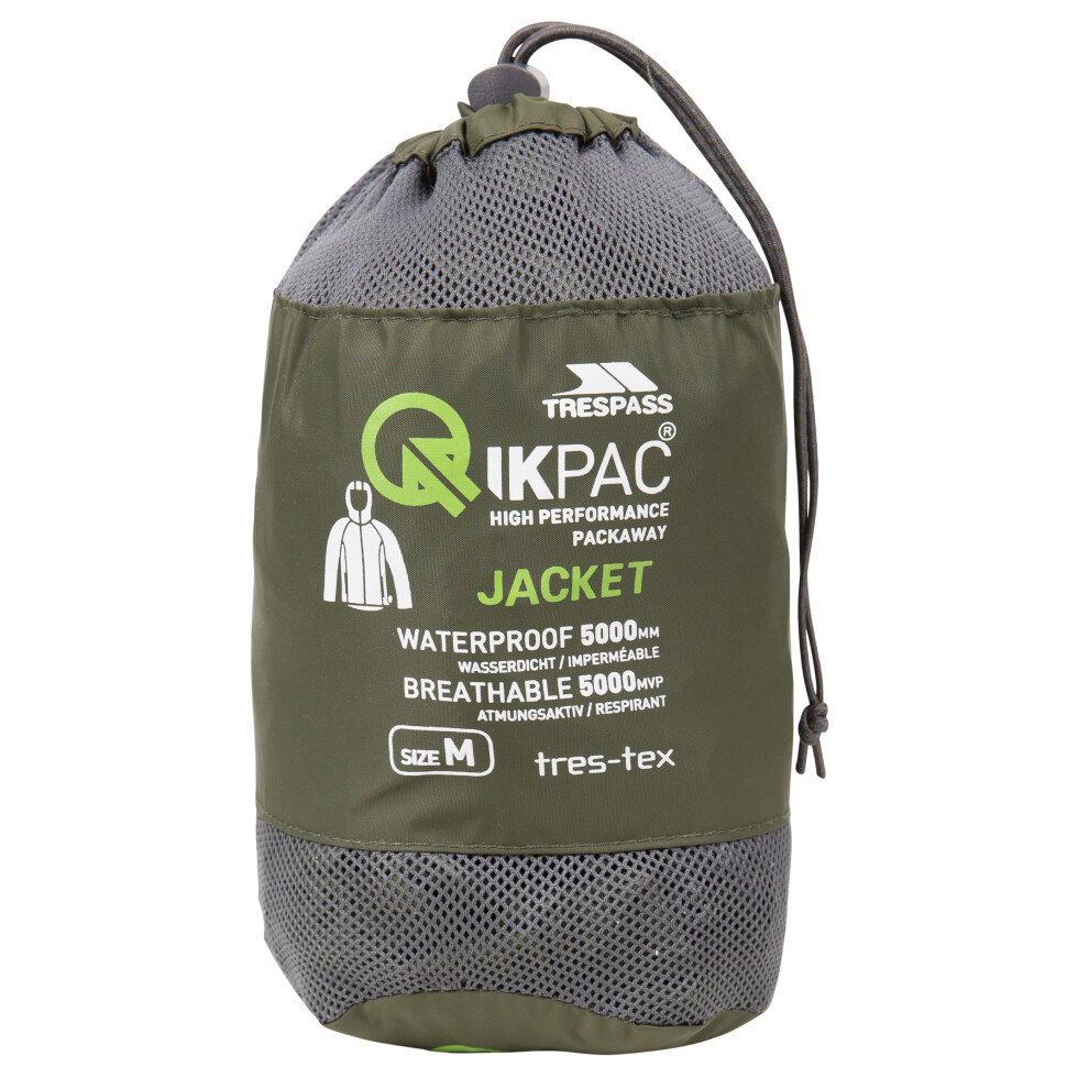 Trespass (S, Moss) Adults Waterproof Jacket Packaway Qikpac Green