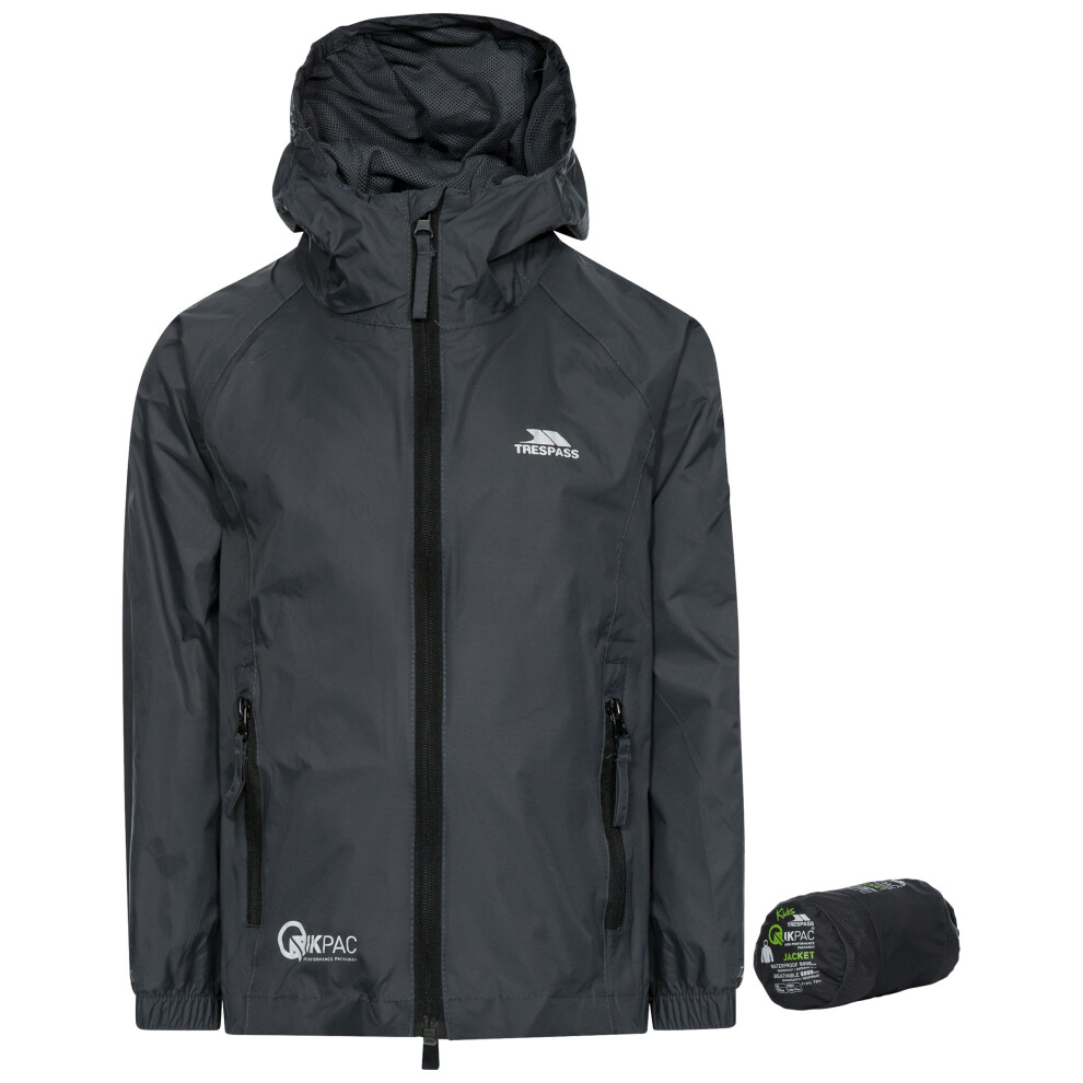 Trespass (5-6 Years, Flint) Qikpac Kids Waterproof Jacket