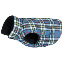 (M, Tartan Print) Trespaws Printed Dog Rain Coat Charly
