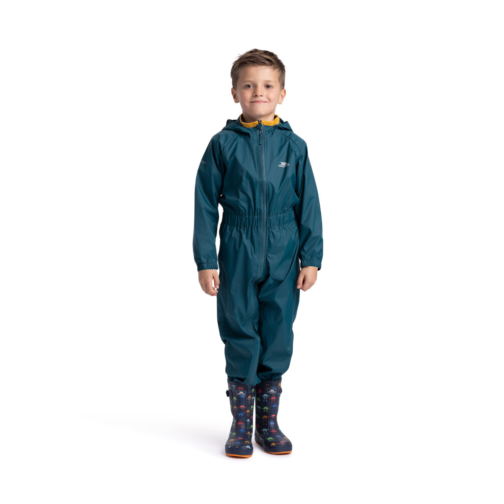 Trespass Unisex Kids Button Waterproof Rain Suit With Hood - Image 3