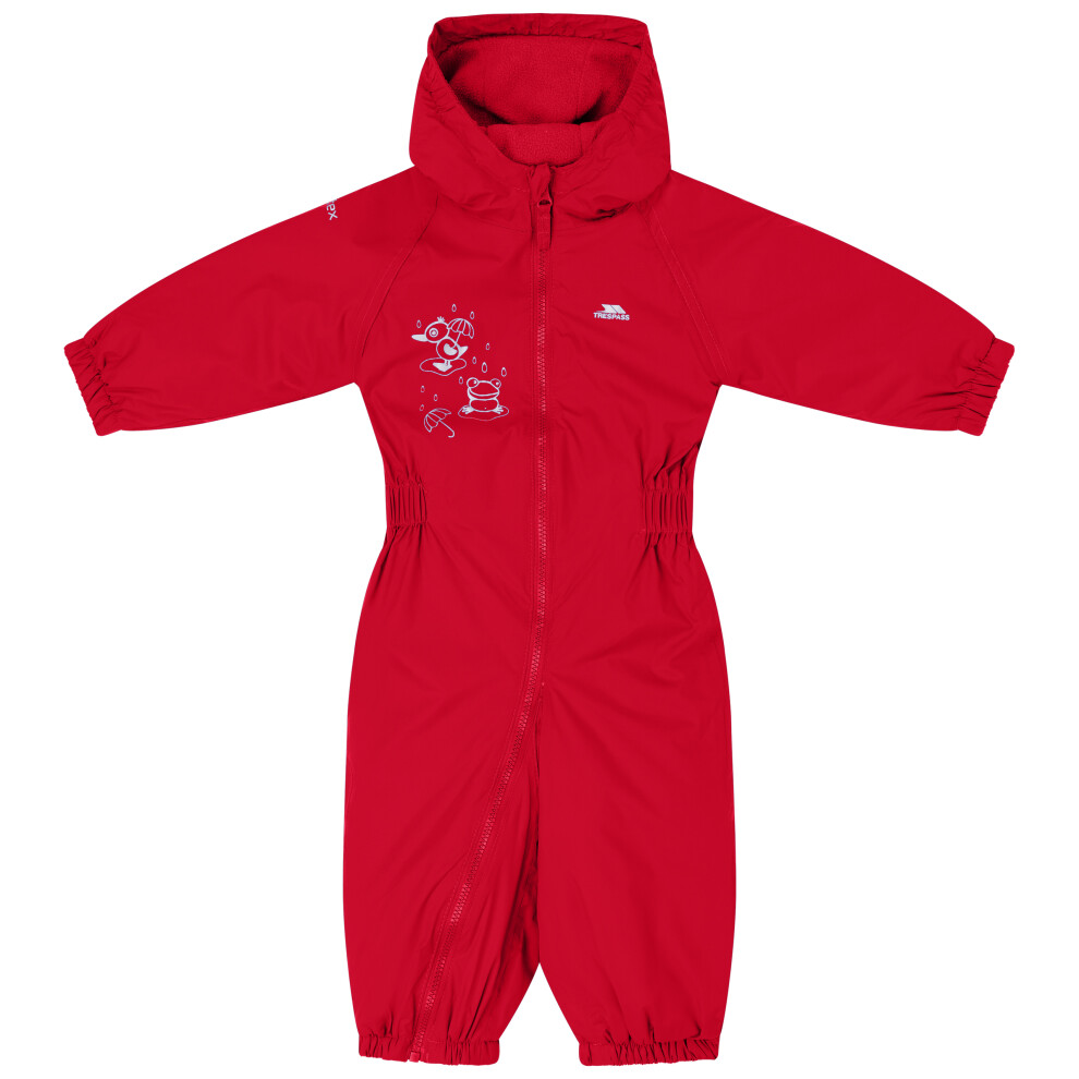Trespass (18/24, Signal Red) Babies Rainsuit Waterproof Dripdrop