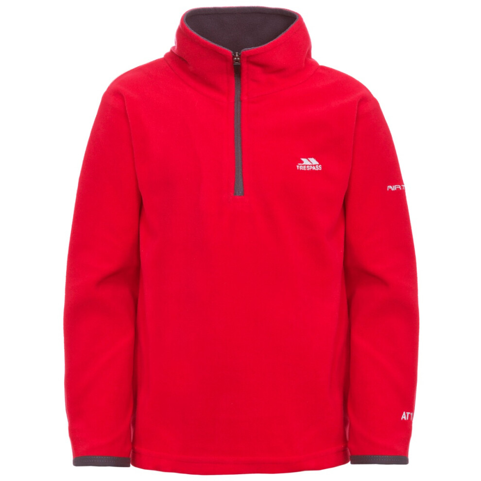 Trespass (11-12 Years, Red) Boys 1/2 Zip Fleece Jumper Pullover Etto