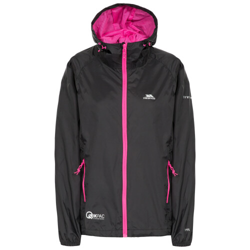 Trespass (10, Black) Trespass Womens Waterproof Jacket Packaway Qikpac