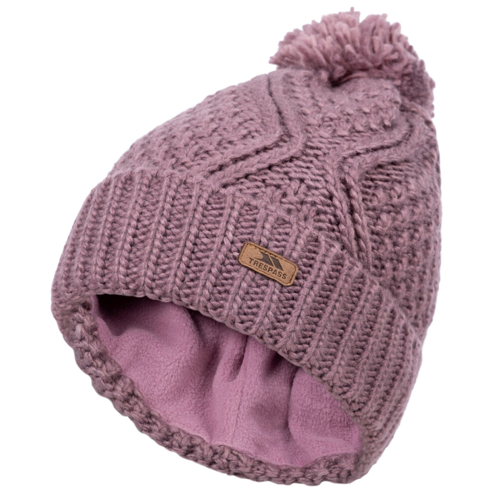 Trespass Women's Knitted Bobble Hat Zyra Pink - Image 4