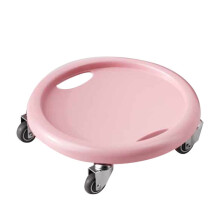 4Wheel Sliding Plate Men Abdominal Trainer Multifunctional Body Exercise System Roller Fitness Mute Wheel, Pink