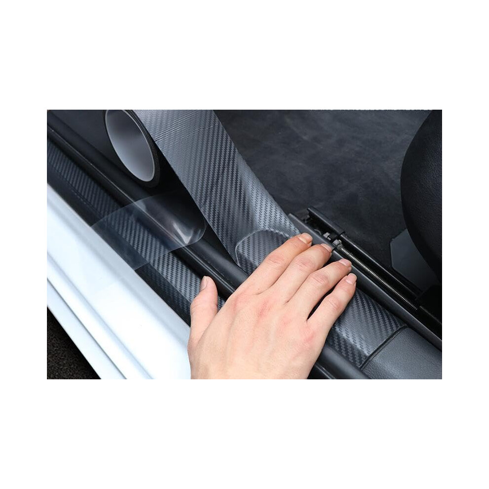 Car Door Sill Protector 20172024 5Cm X 10M Carbon Fibre Tape Self Adhesive Sill Protectors Strips 9164114323361