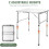 Folding Camping Table with 2 Adjustable Heights, Small Aluminium Folding Table 75cm x 55cm Picnic Table Foldable with Carry Handle 4